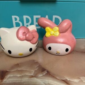 Sanrio Hello Kitty and My Melody 3D Sculpted Ceramic Salt and Pepper Shaker Set